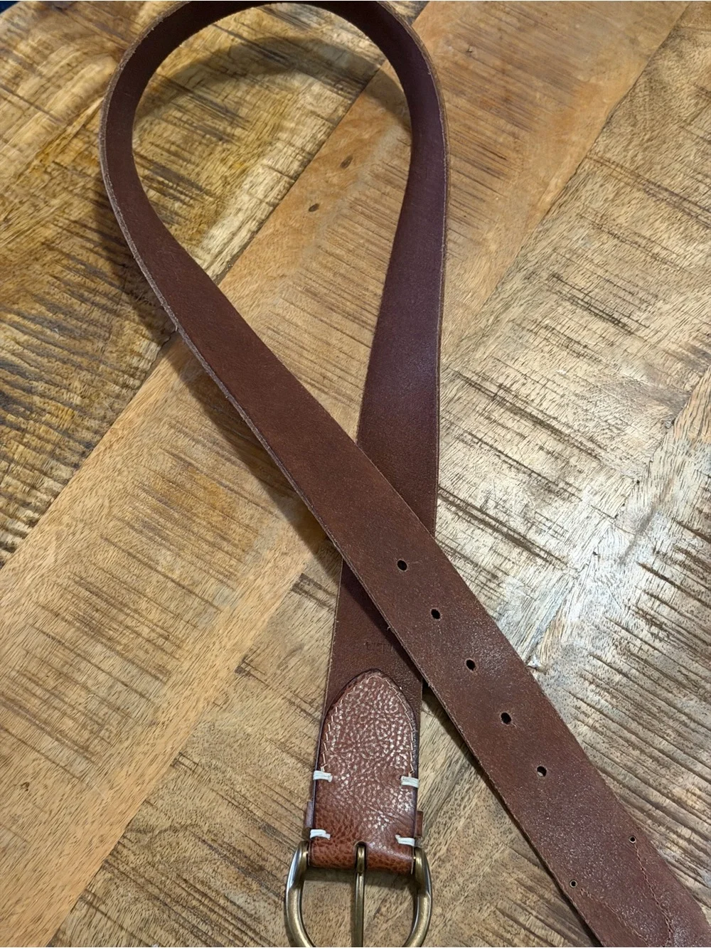 Frye Campus Genuine Textured Leather Honey Brown Belt, Size Medium 1.5” Wide Men